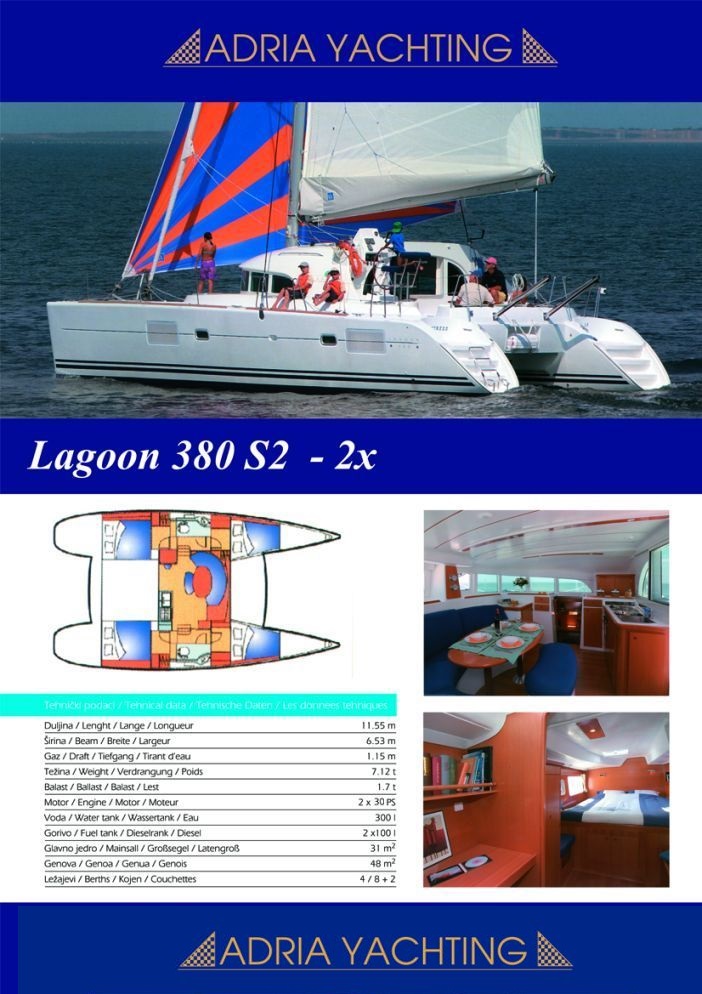 Croatia yacht charter Marina Trogir Catamaran Lagoon 380 S2